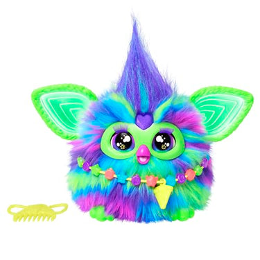 Furby Galaxy, interaktives Plüschtier in bunten Farben, leuchtet im Dunkeln, spricht Deutsch und Furbisch, ca. 15 cm groß, schönes Geschenk zum Weihnachtsmann oder als Wichtelgeschenk im Sale